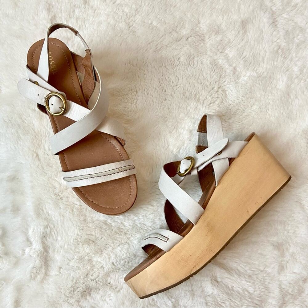 FOSSIL Leather Platform Sandals